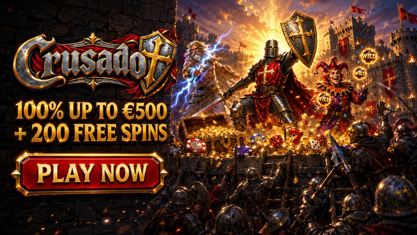 Crusado welcome bonus: 100% up to β¬500 plus 200 free spins